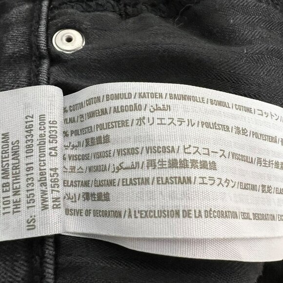 Abercrombie & Fitch Womens Distressed Skinny Jeans Faded Black Size 4s/27 - Picture 8 of 8